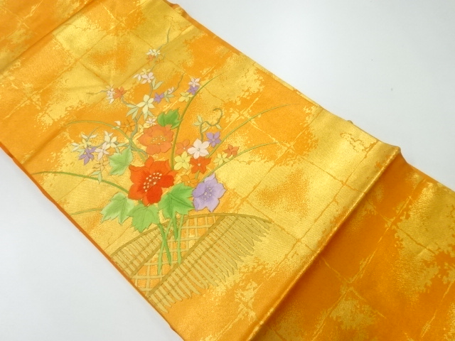 花模様刺繍名古屋帯